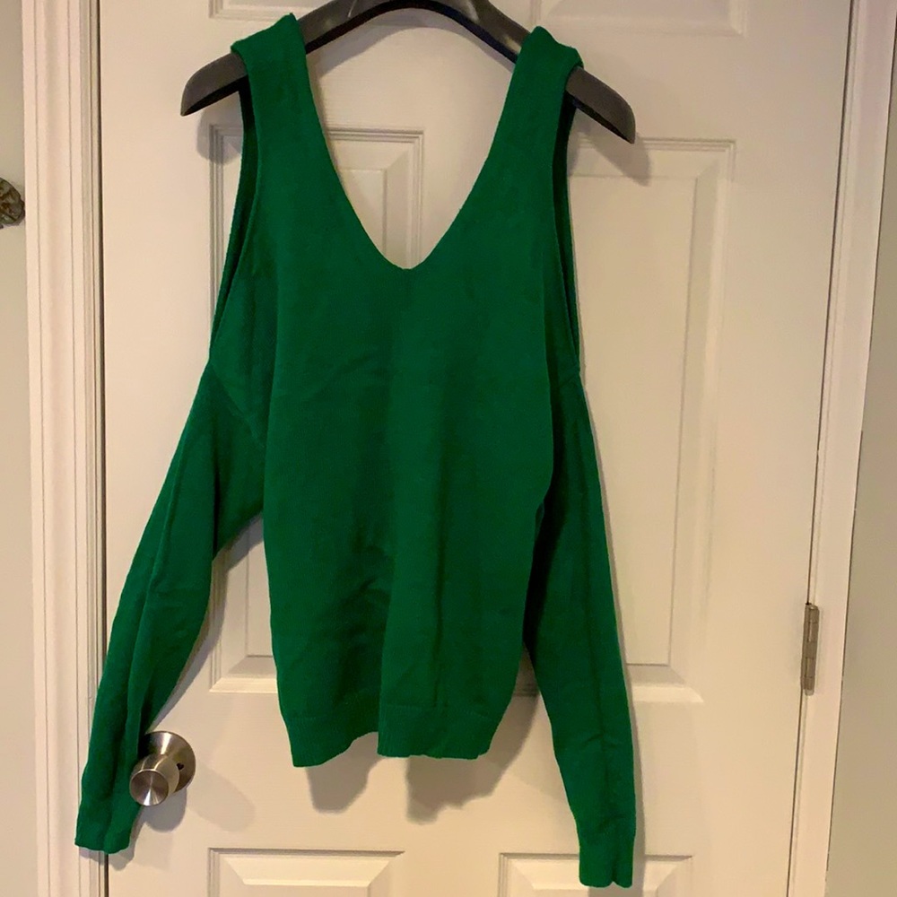 Peep Shoulder Long Sleeve Sweater
